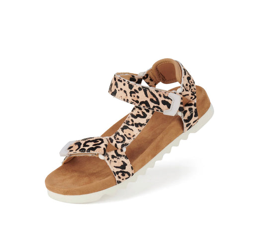 Rollie Sandal Tooth Wedge Neutral Leopard