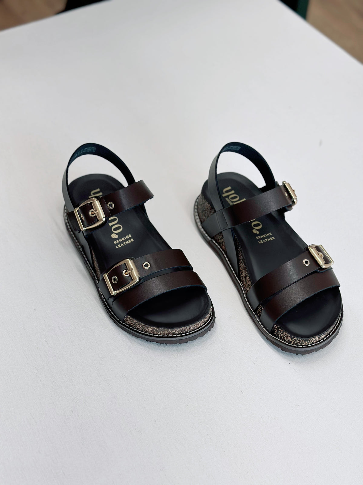 Yokono Oca 263 Platform Sandal in Brown Leather