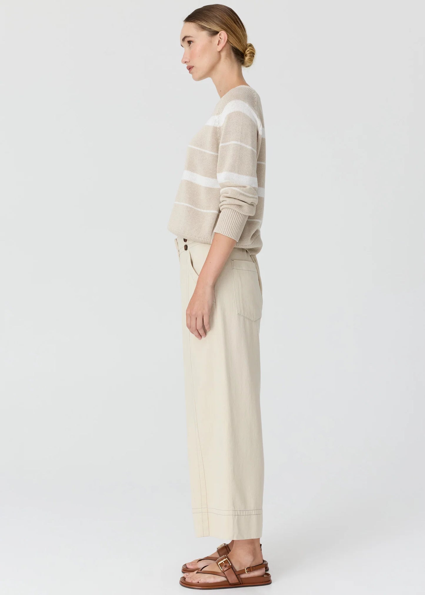POL Anise Crop Pant Pebble