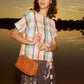 Nancybird Woven Clutch in Ochre Leather