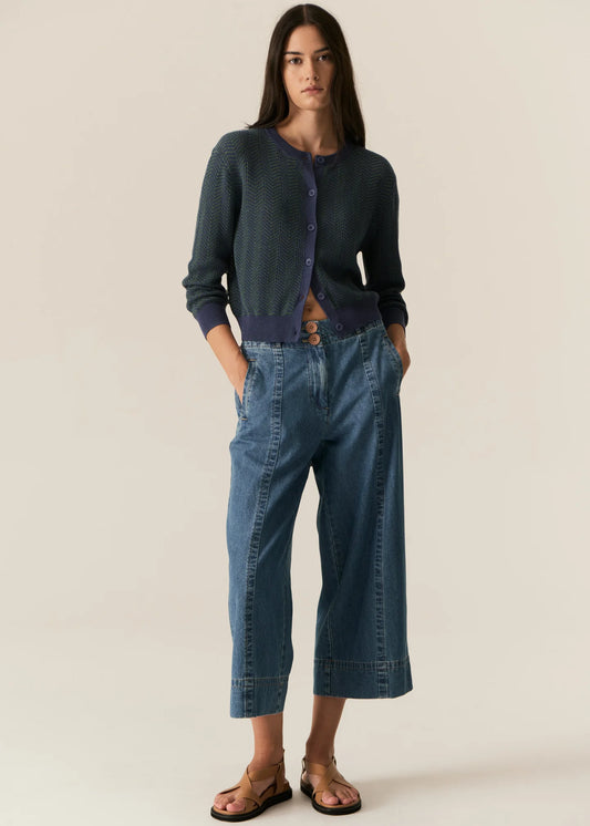 POL Carsen Crop Denim Pant in Light Wash