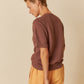 Indi and Cold Rice Stitch Knit Top in Chocolate