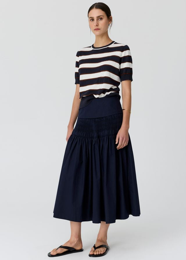 POL Darcey Stripe Knit Tee Ink/White/Choc