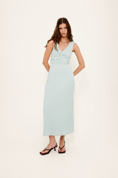 Staple the Label Amelie Gathered Midi Dress Seafoam
