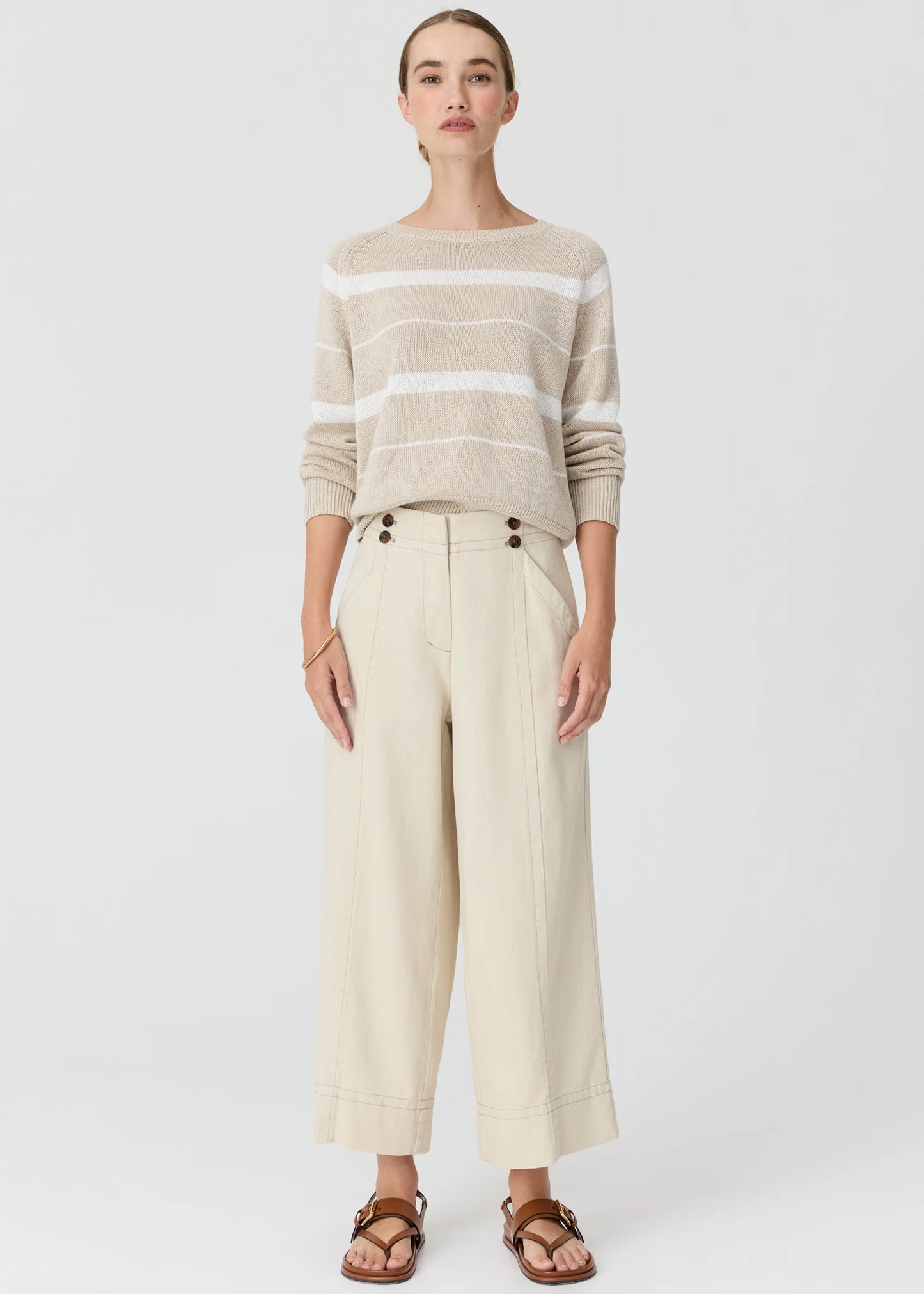 POL Anise Crop Pant Pebble