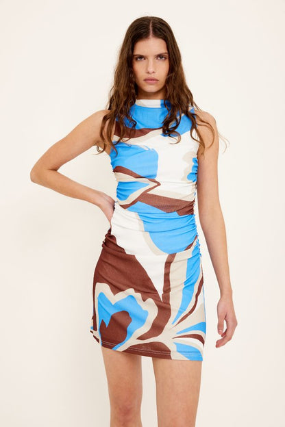 Staple the Label Cielo Mesh Mini Dress in Abstract