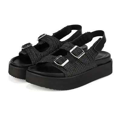 Rollie Ace Sandal Weave All Black