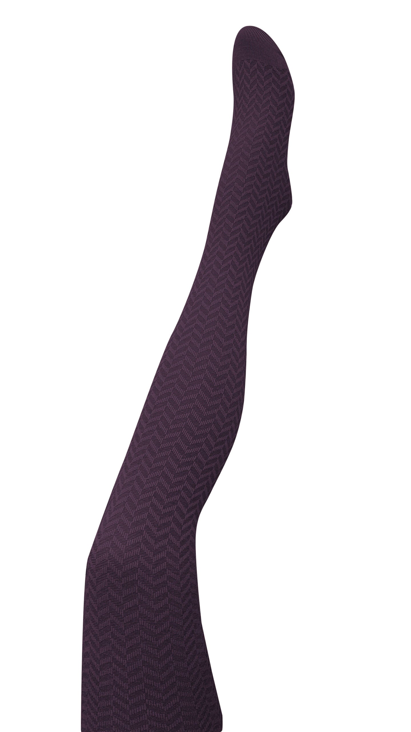Tightology Herringbone Merino Wool Tights Plum