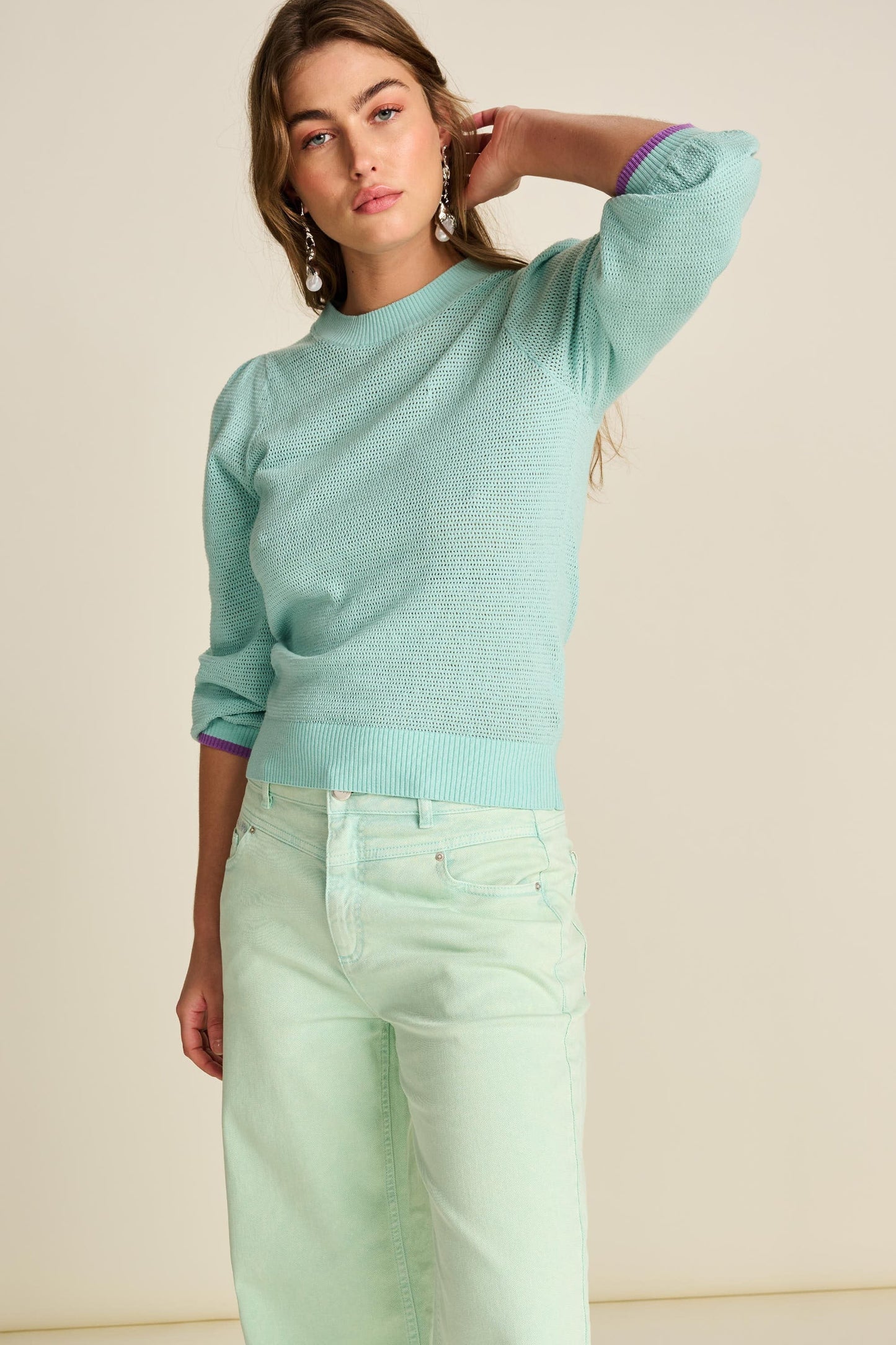 POM Amsterdam Pullover in Aqua