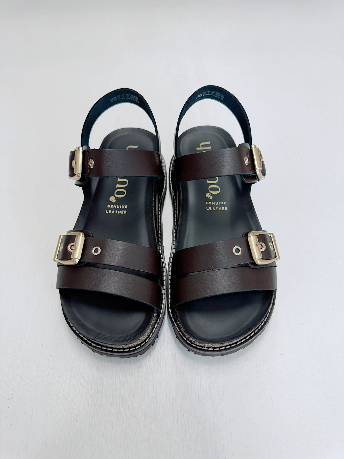 Yokono Oca 263 Platform Sandal in Brown Leather
