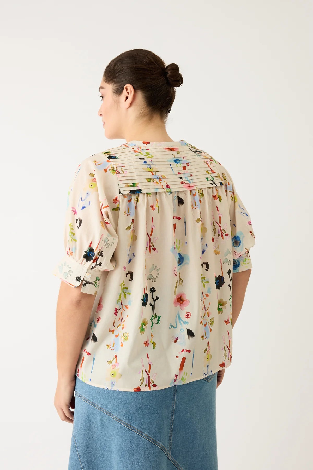 Nancybird Gwen Blouse, Watercolour Cream