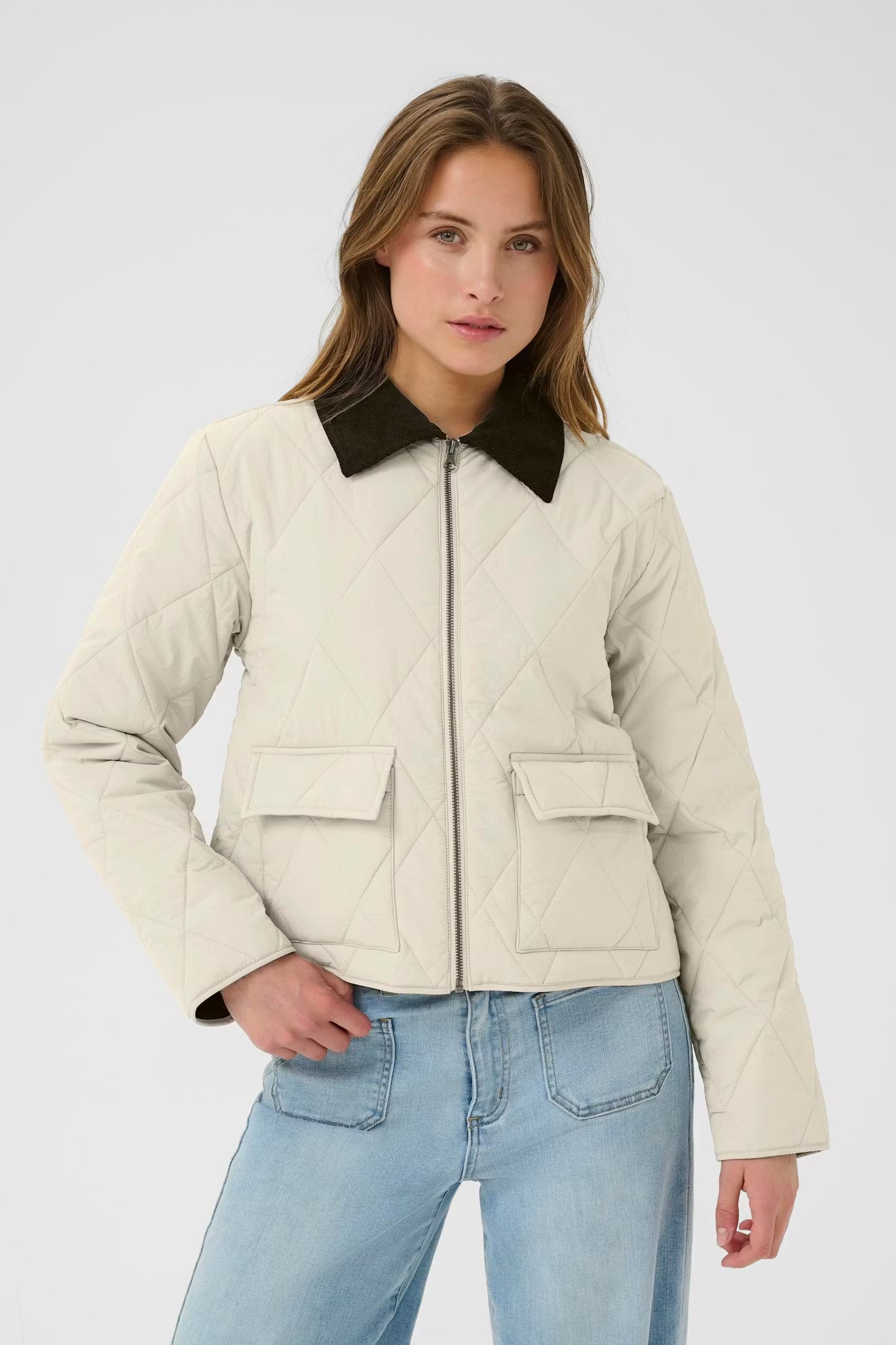 Kaffe KAanneli Quilted Jacket Feather Grey