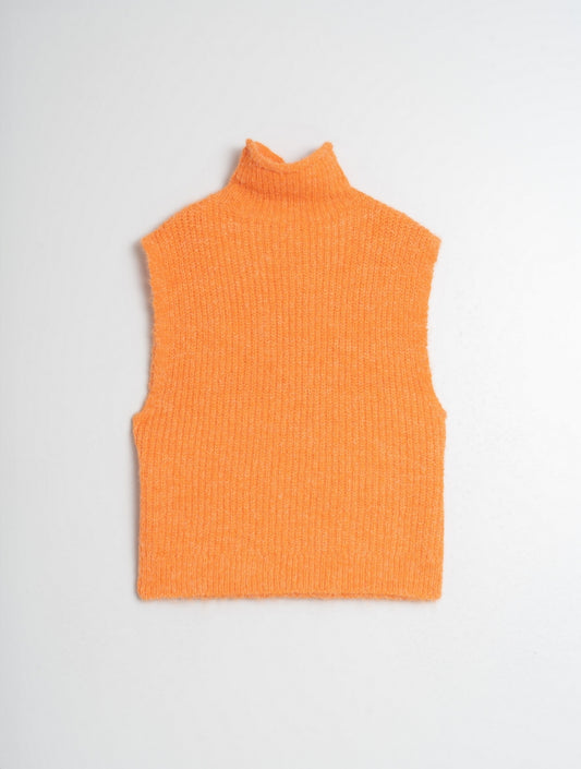 Indi & Cold Square Shaped Knitted Vest in Orange