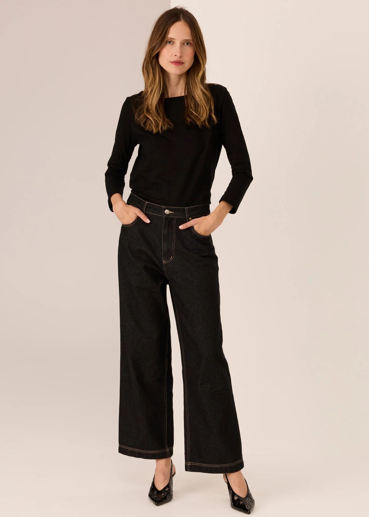 POL Andie Cropped Jean Black Wash