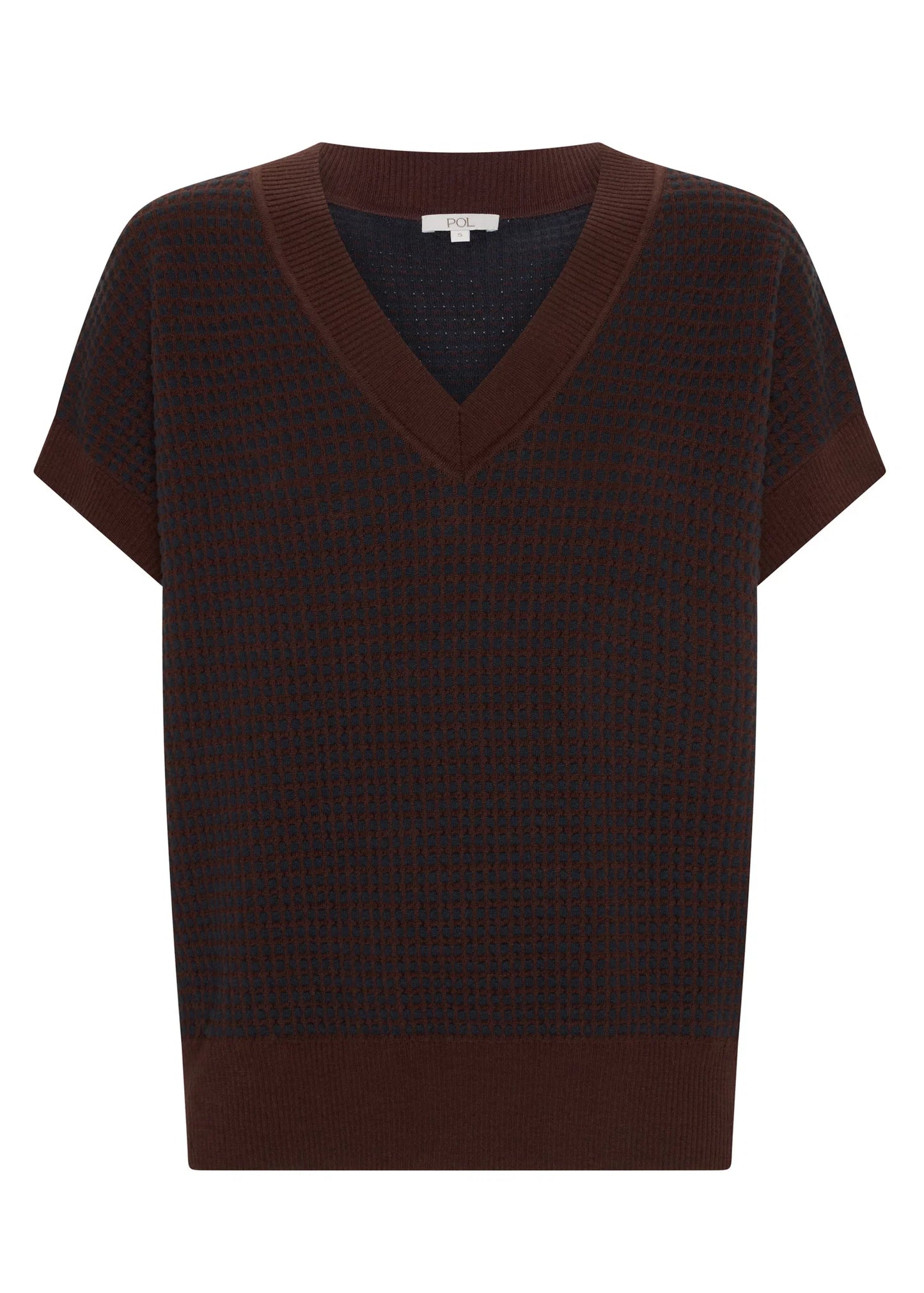 POL Evlyn Knit Top Choc/Ink