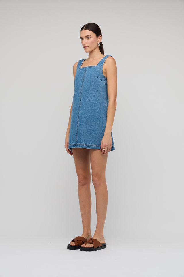 staple the label denim dress UT2601951 LEA DENIM MINI DRESS, INDIGO / S