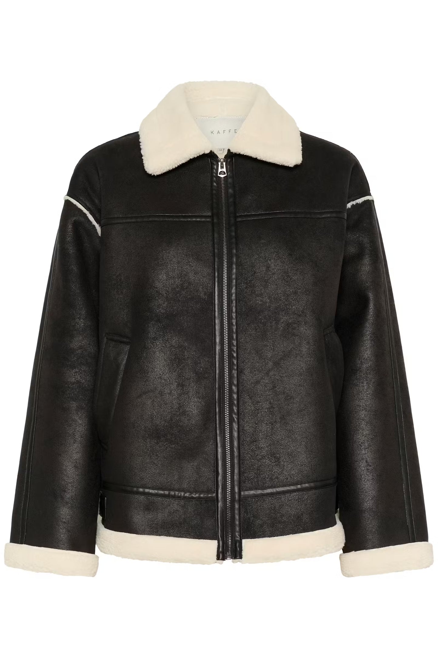 Kaffe KApernille Shearling Jacket Deep Black