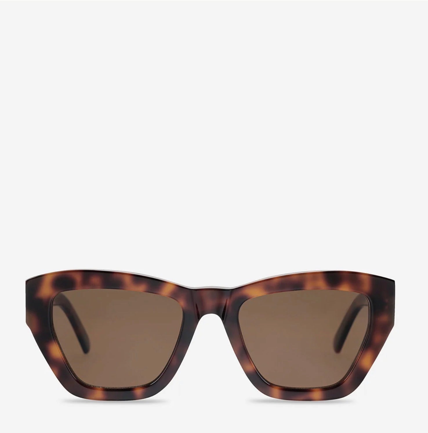 Tortoiseshell cat-eye sunglasses with brown lenses, stylish everyday fashion accessory