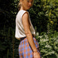 Indi and Cold Retro Vichy Shorts in Azul Klein Check