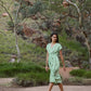Nancybird Hana Wrap Dress in Green Stripe