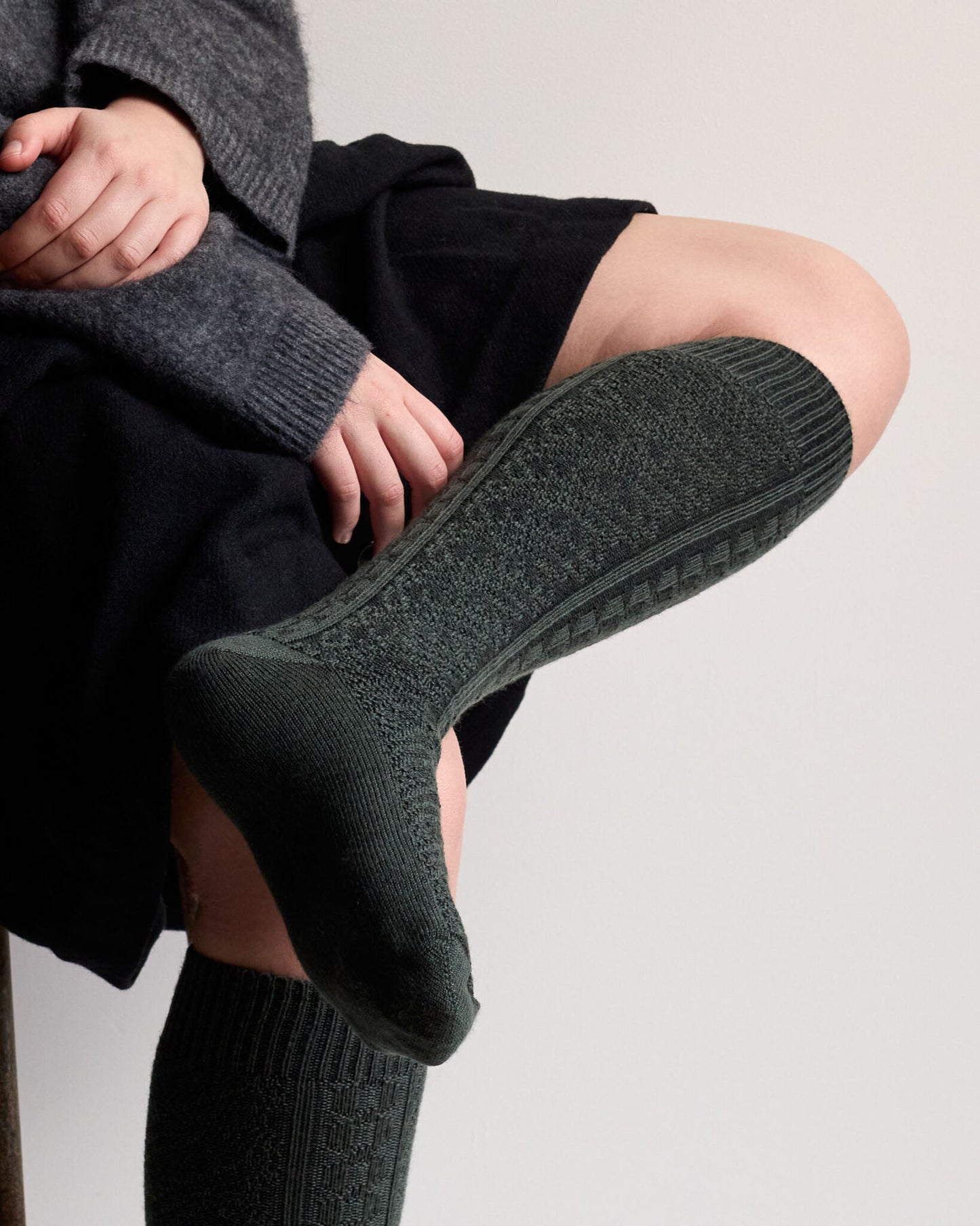 Tightology Vintage Long Merino Wool Socks in Green