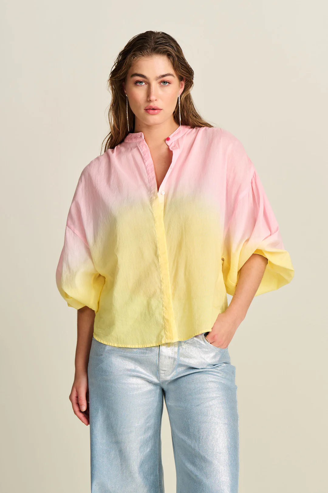 POM Amsterdam Blouse in Faded Blooming Pink