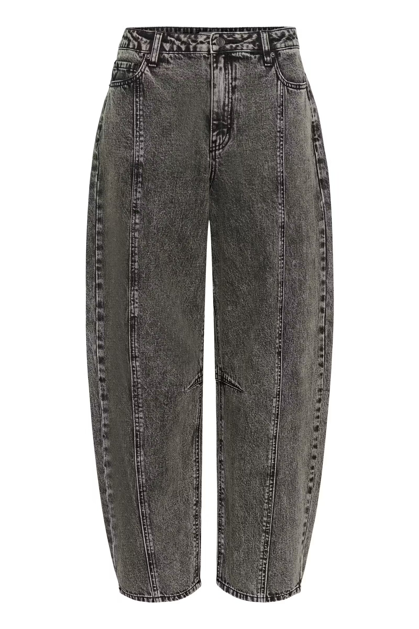 Kaffe KAross Barrel Leg Jeans Dark Grey Washed Denim