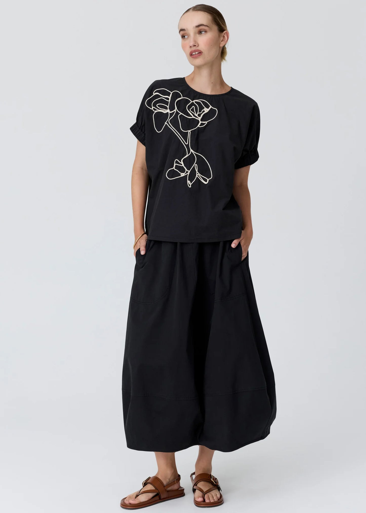 POL Alma Bubble Skirt in Black