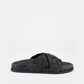 Sol Sana Santigold Footbed Slide in Black Leather