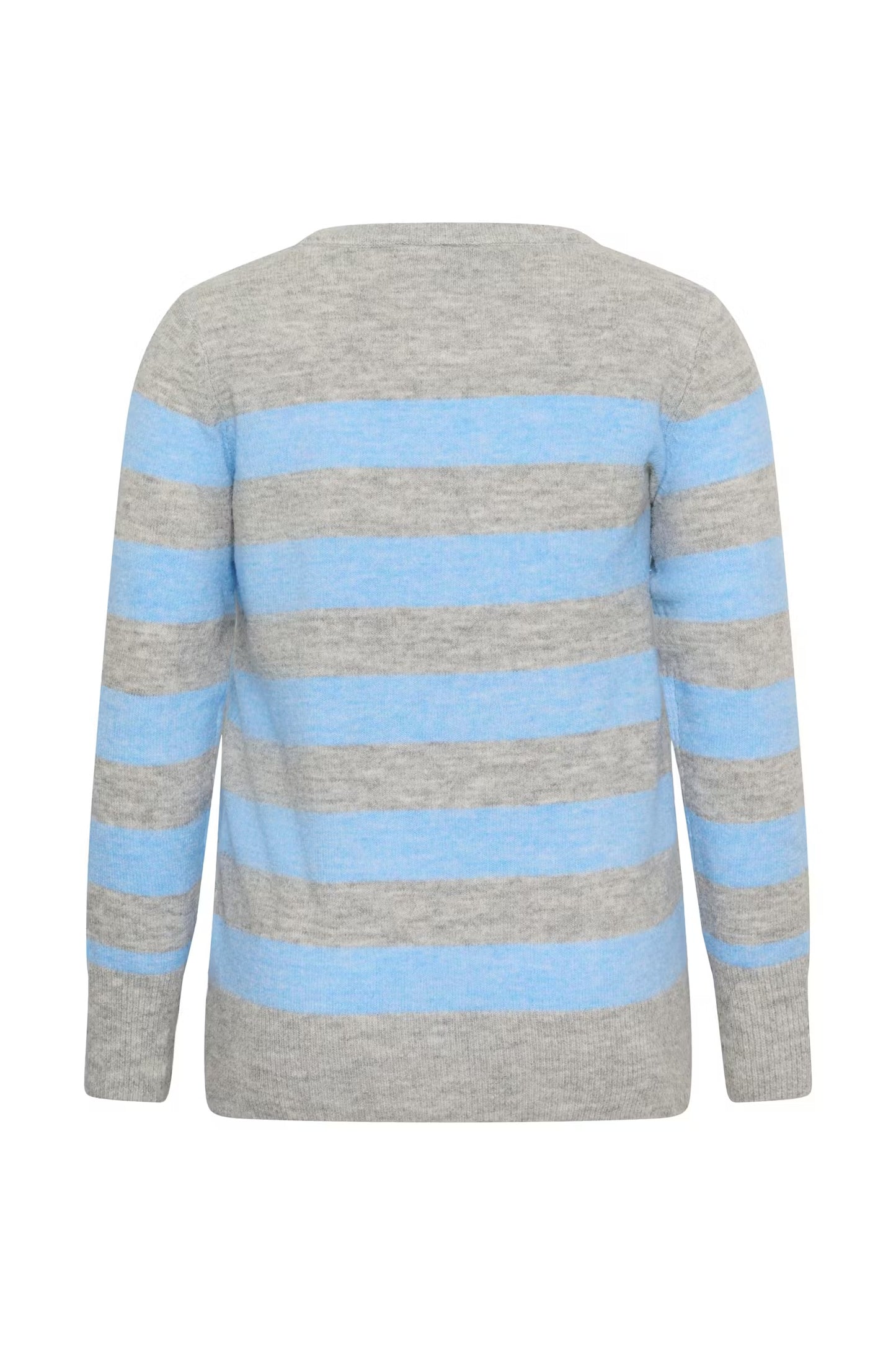 Kaffe KAniel Striped Pullover Light Grey / Blue Melange