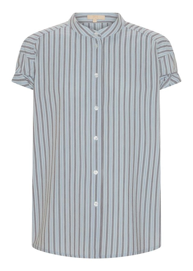 POL Bay Shirt Blue/Choc Stripe