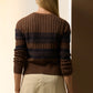 POL Sable Cardigan Striped Choc / Ink