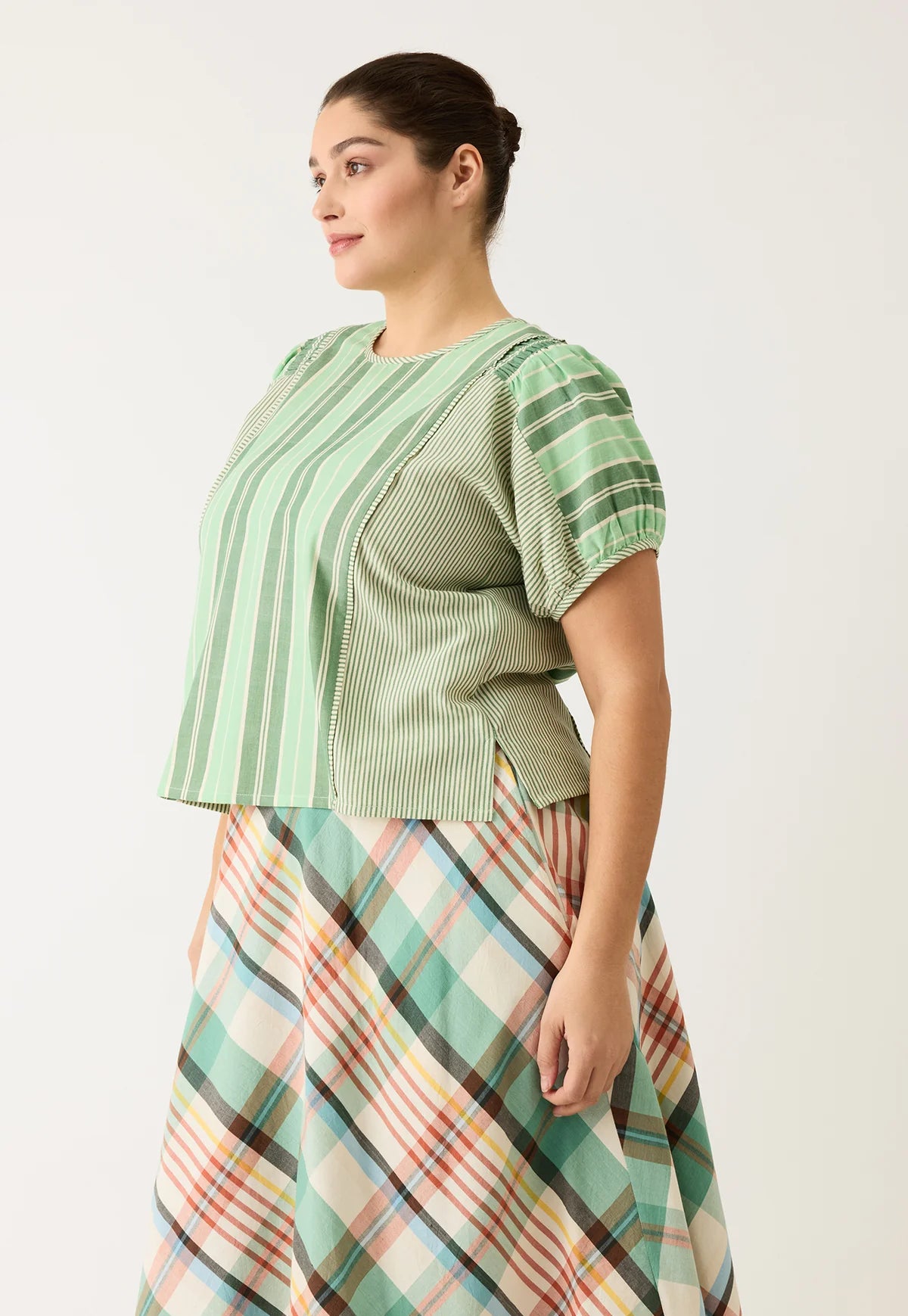 Nancybird Jolene Top in Green Stripe