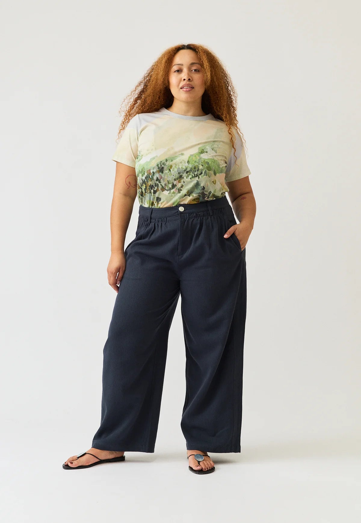 Nancybird Charlotte Pant in Steel Blue
