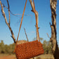 Nancybird Woven Clutch in Ochre Leather