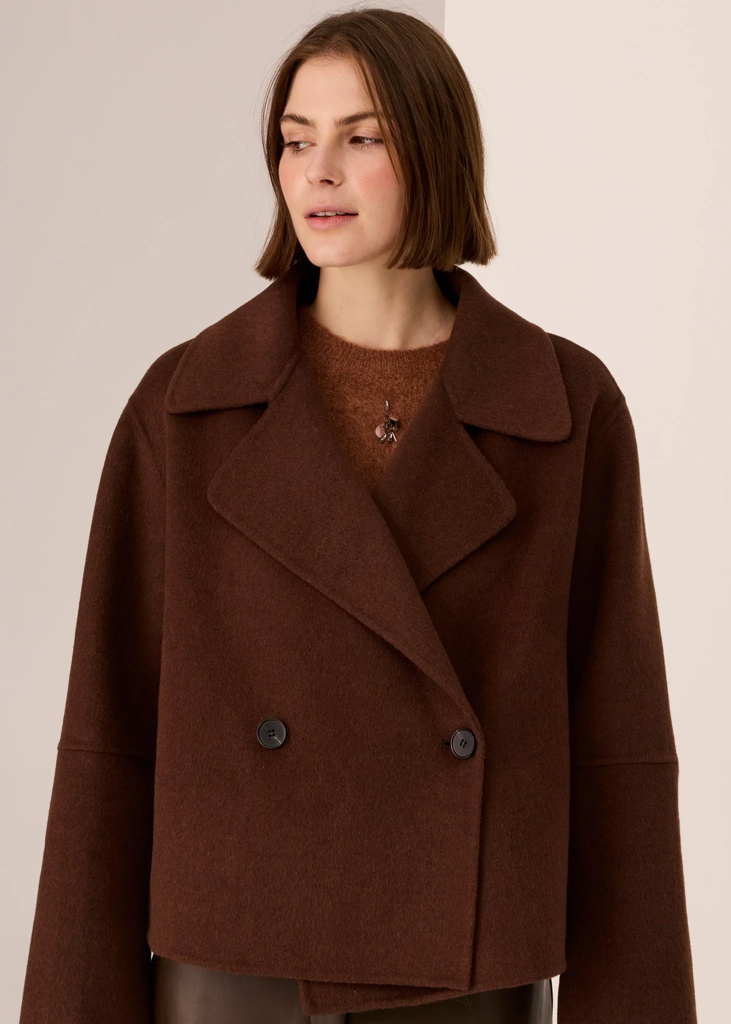 POL Cohen Cropped Wool Coat