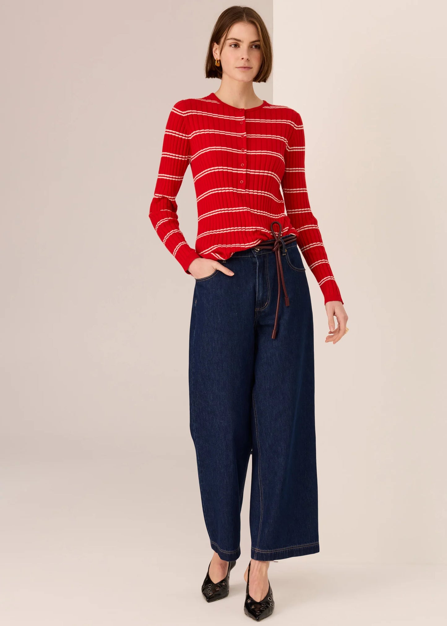 POL Tate Henley Knit Top