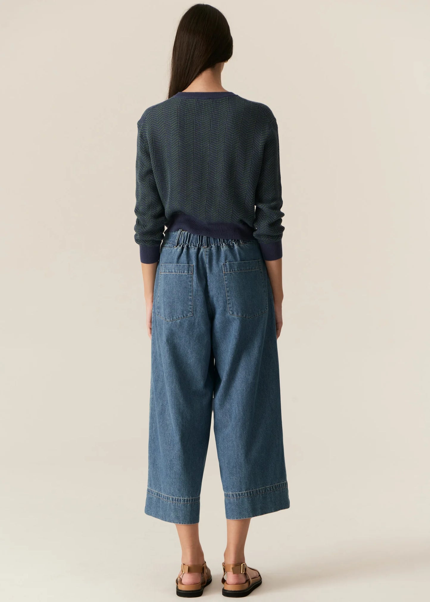 POL Carsen Crop Denim Pant in Light Wash