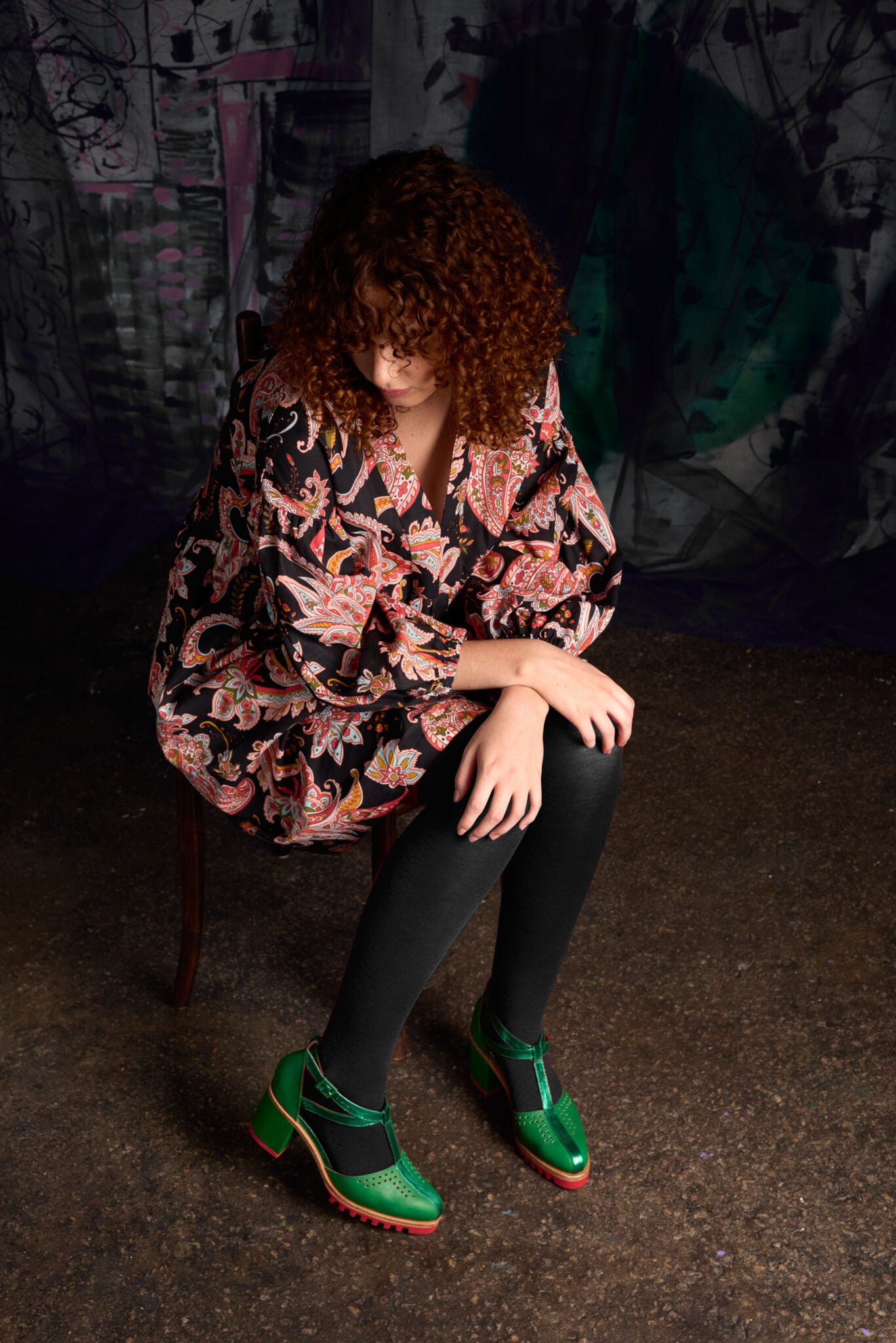 Tightology Geo Merino Wool Tights in Black