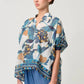 OnceWas Kimona Cotton Silk Top in Tukano Print