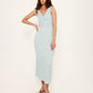 Staple the Label Amelie Gathered Midi Dress Seafoam