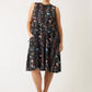 Nancybird Lidia Tie Dress in Watercolour Charcoal