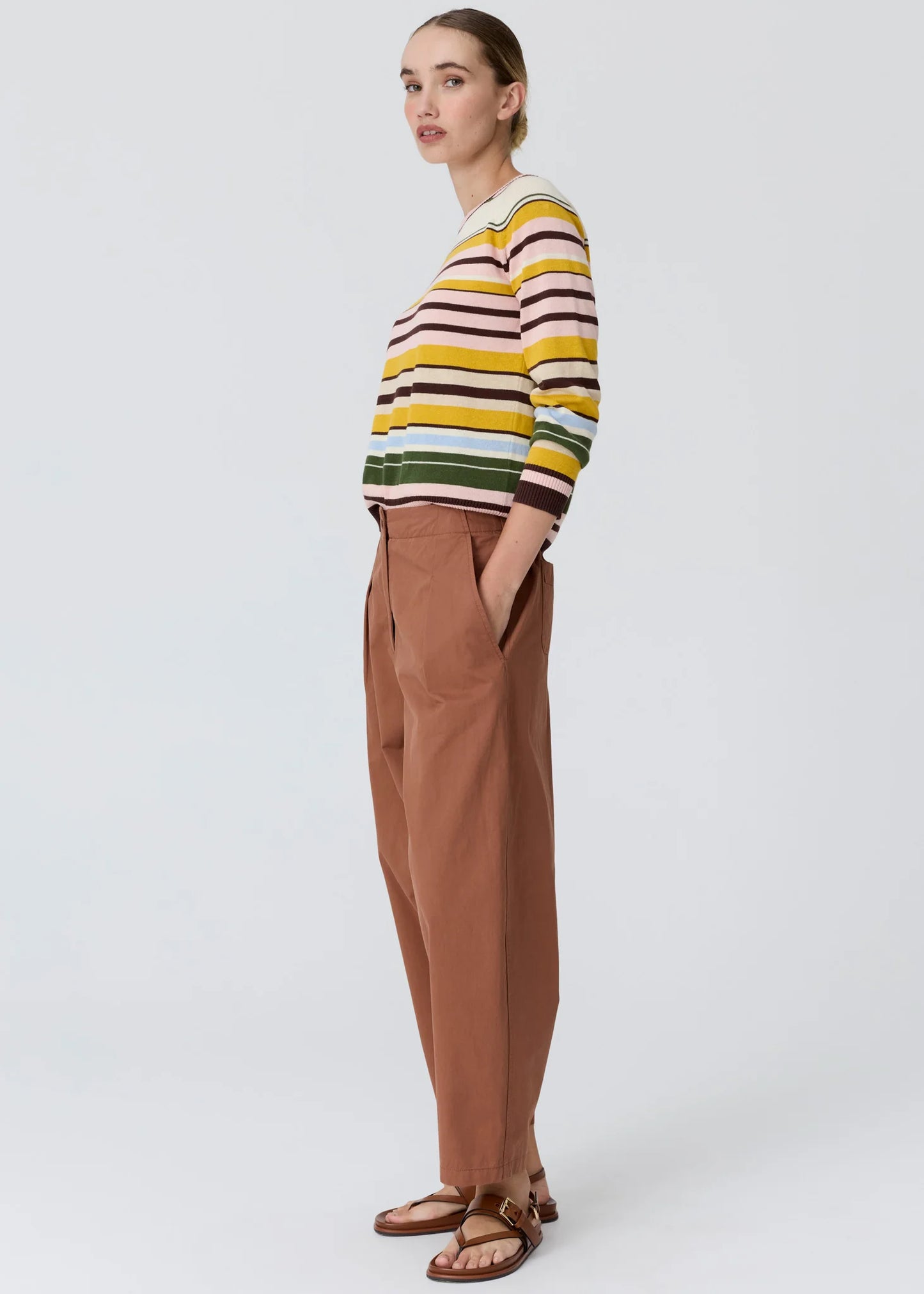 POL Alma Barrel Pant in Toffee