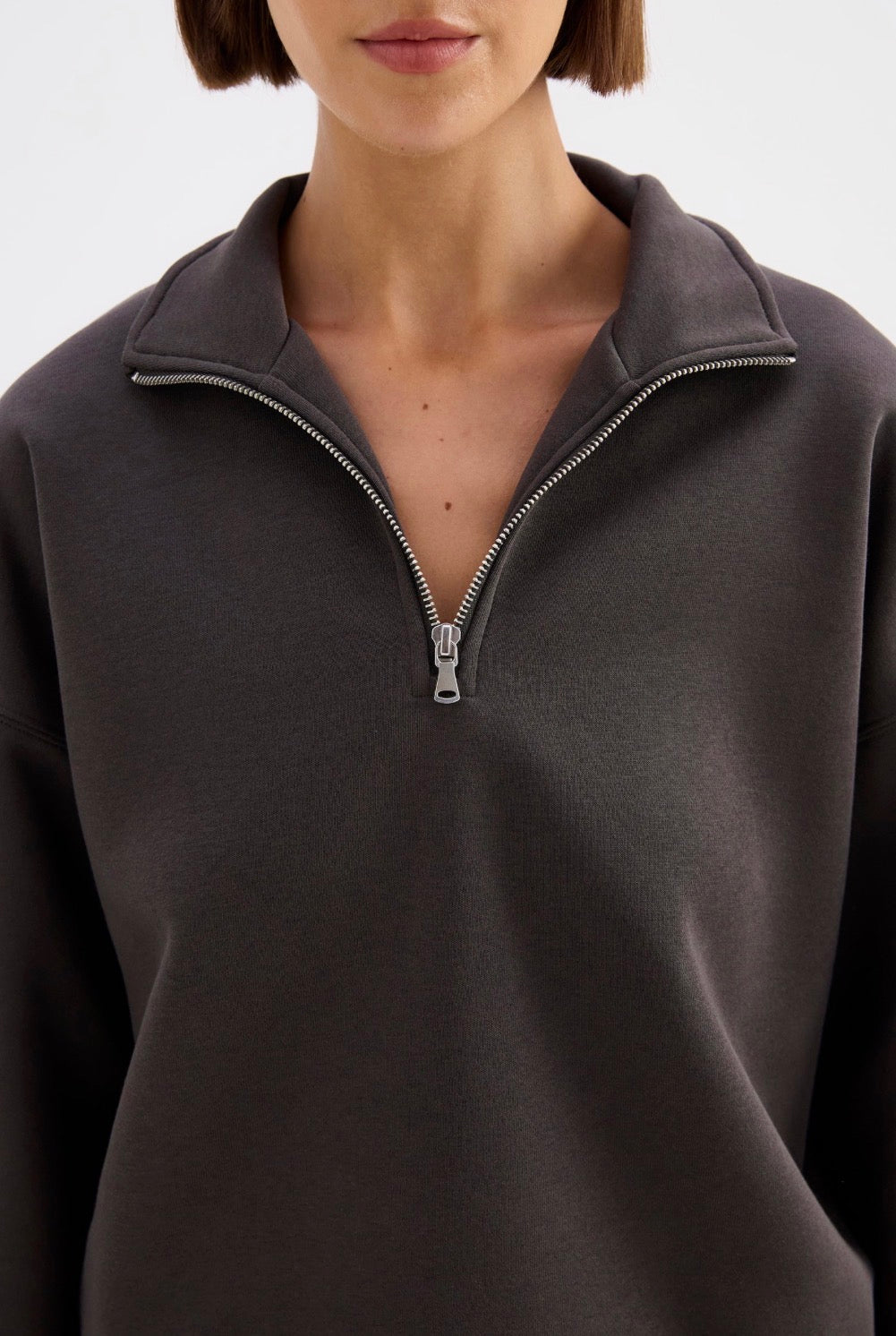 Nude Lucy Carter Classic Zip Front Sweat Coal