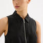 Nude Lucy Dalia Linen Vest in Black - the tartan fox