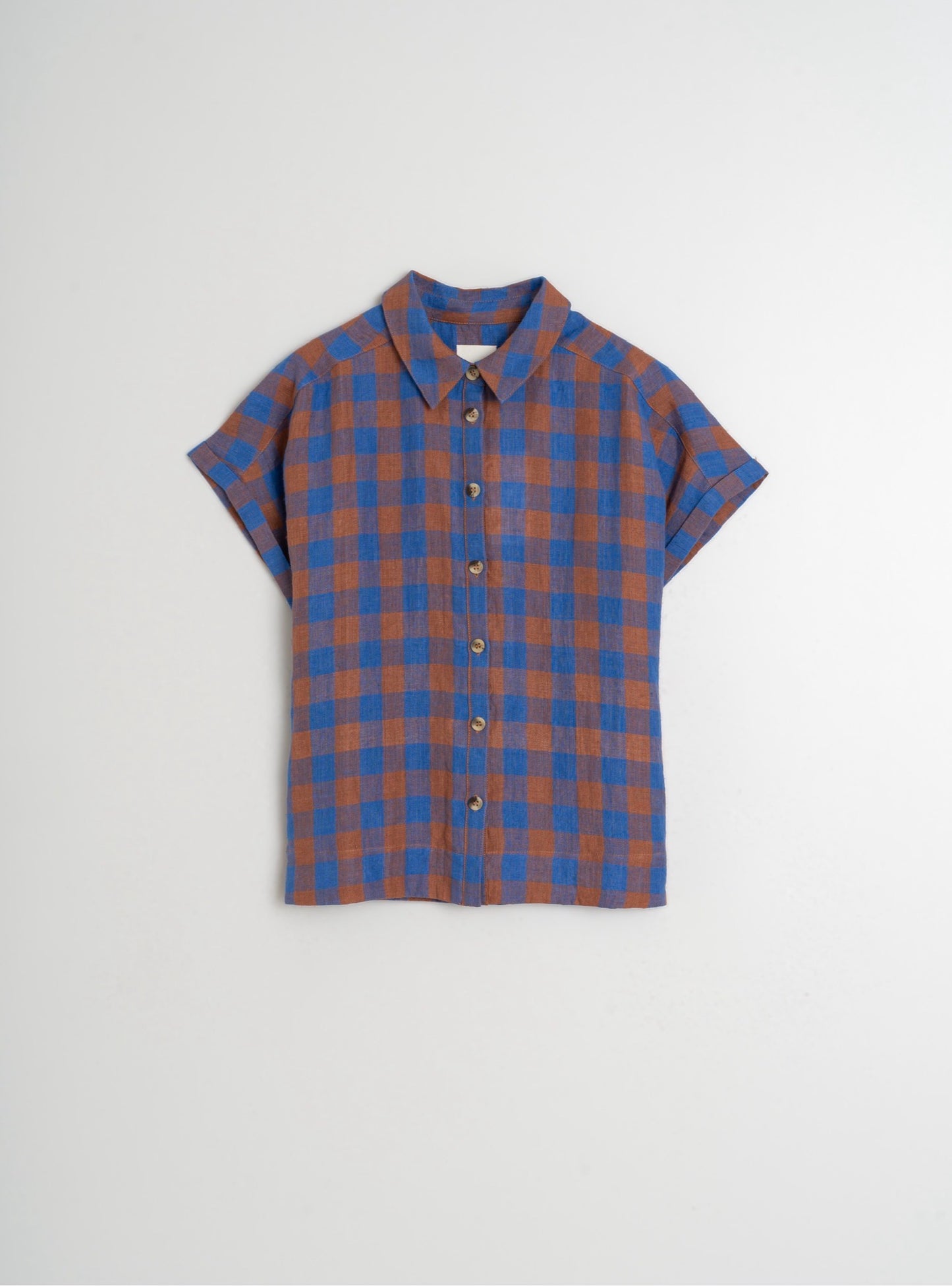 Indi and Cold Vichy Check Shirt in Azul Klein Check