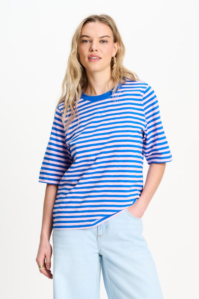 POM Amsterdam T-Shirt Striped Blue/Pink