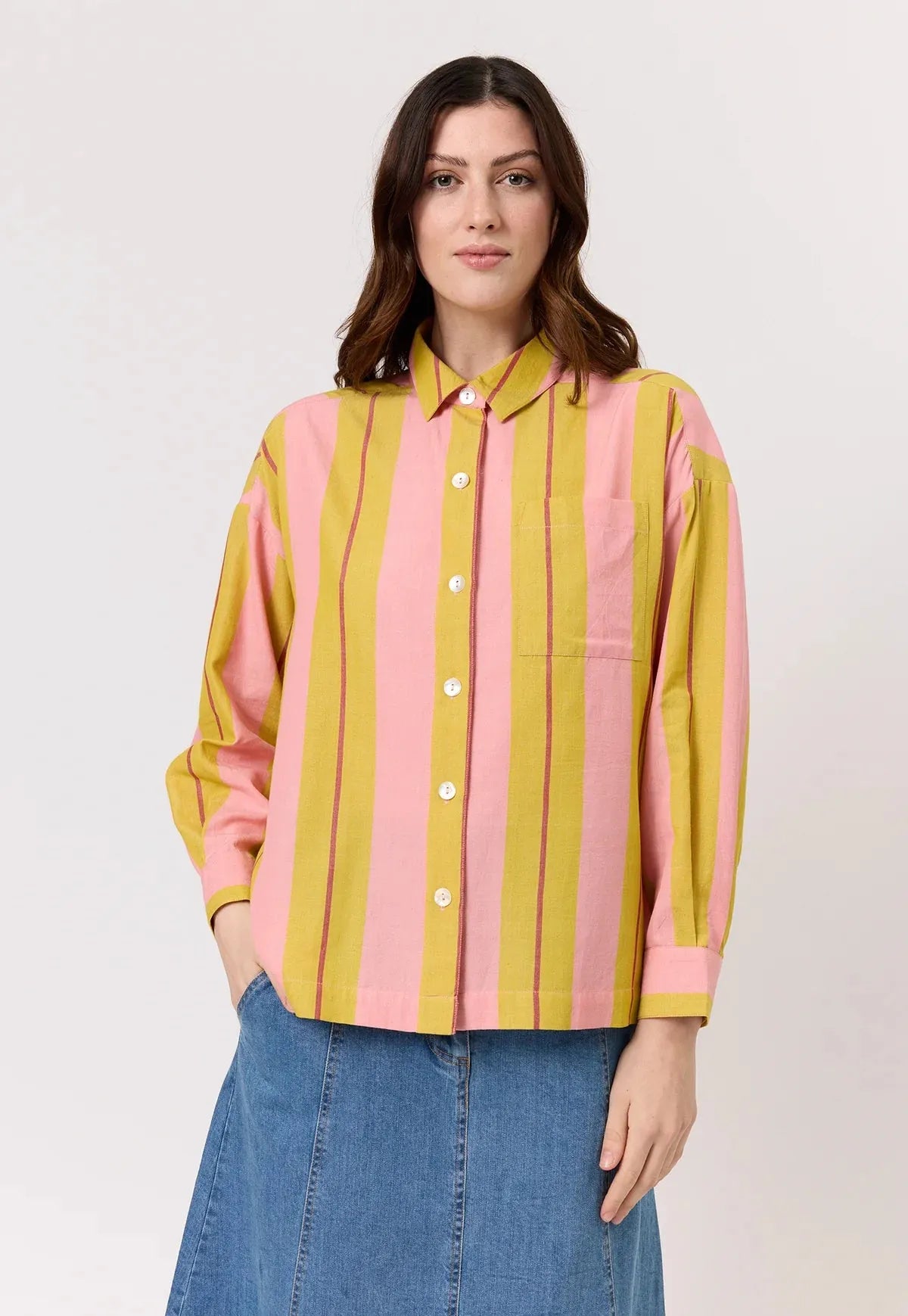 Nancybird Sabine Shirt in Dusk Stripe - the tartan fox