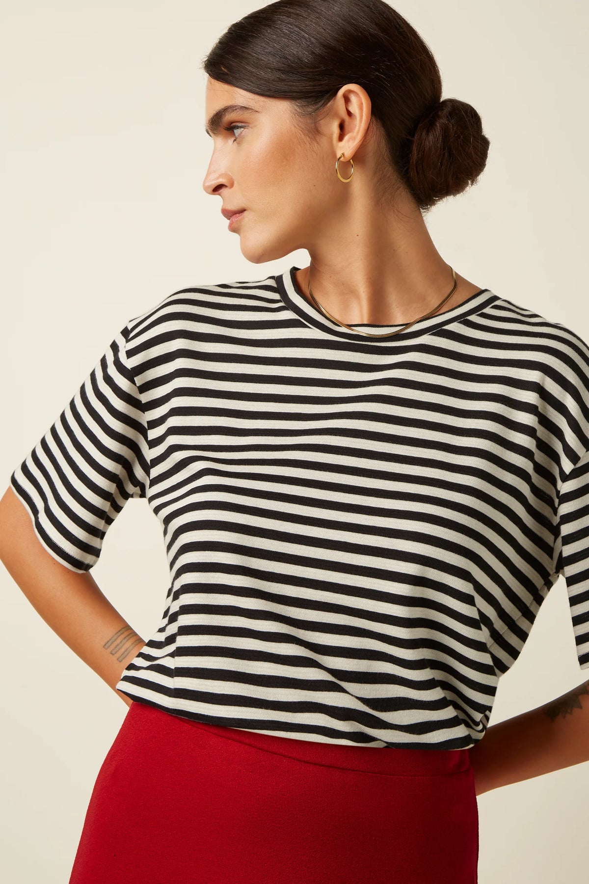 King Louie Boxy Top Chopito Black Stripe