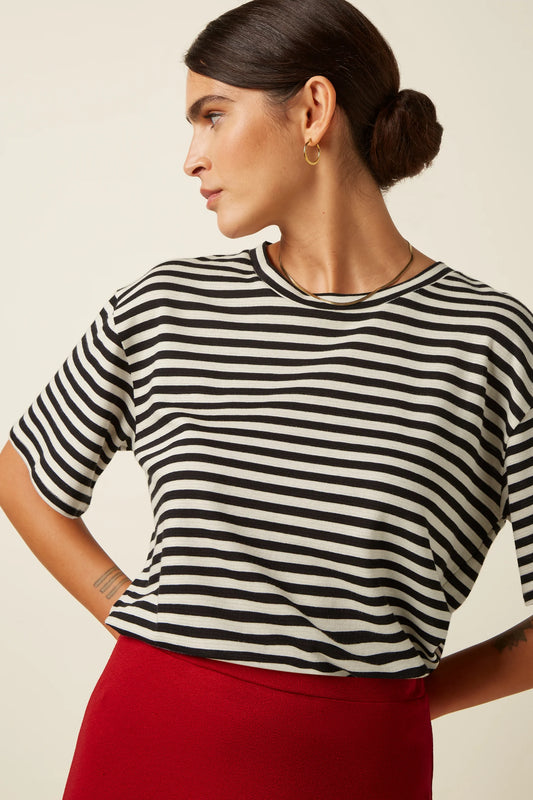 King Louie Boxy Top Chopito Black Stripe
